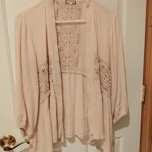 Blush lace cardigan